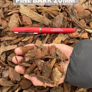 handful of 20mm pine bark mulch